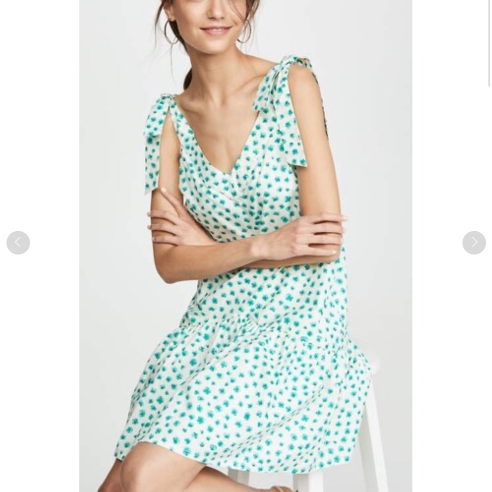 Rebecca Taylor Sleeveless Emerald Daisy Print Dress Size M